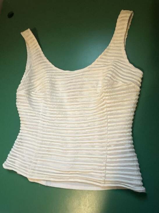 JS Collections Tops - JS Collections Tank Top Size 8 White Textured Ribbed Sleeveless